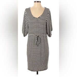 Calvin Klein Striped Tie Waist 3/4 Sleeve Dress
